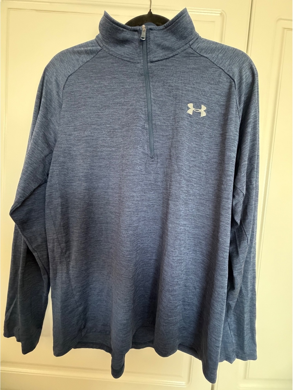 Under Armour HeatGear Men’s Large Blue Heather 1/4 Zip Long Sleeve Pullover